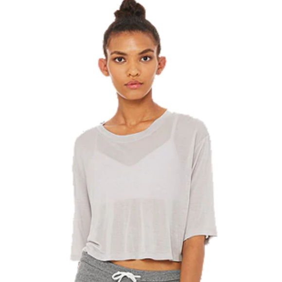 ALO Yoga Tops - ALO Ribbed Top with Chiffon Back